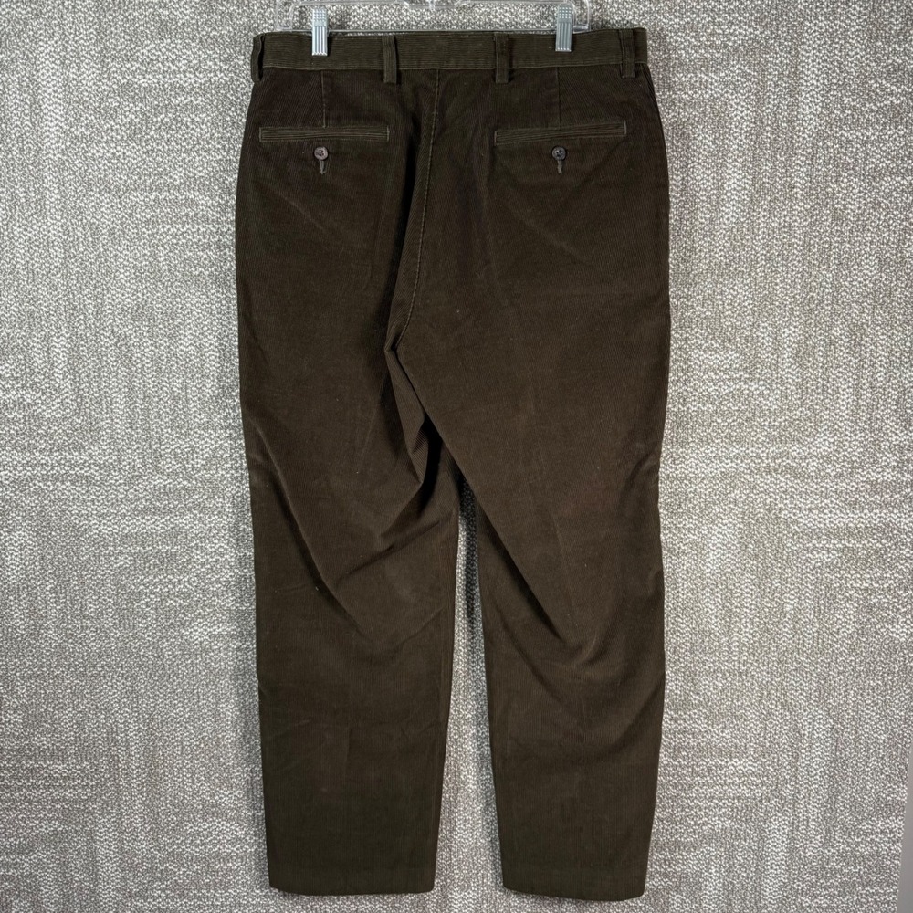 Orvis Corduroy Pants Mens 34 Green Flat Front Cotton Outdoor Classic Trousers - Picture 2 of 6